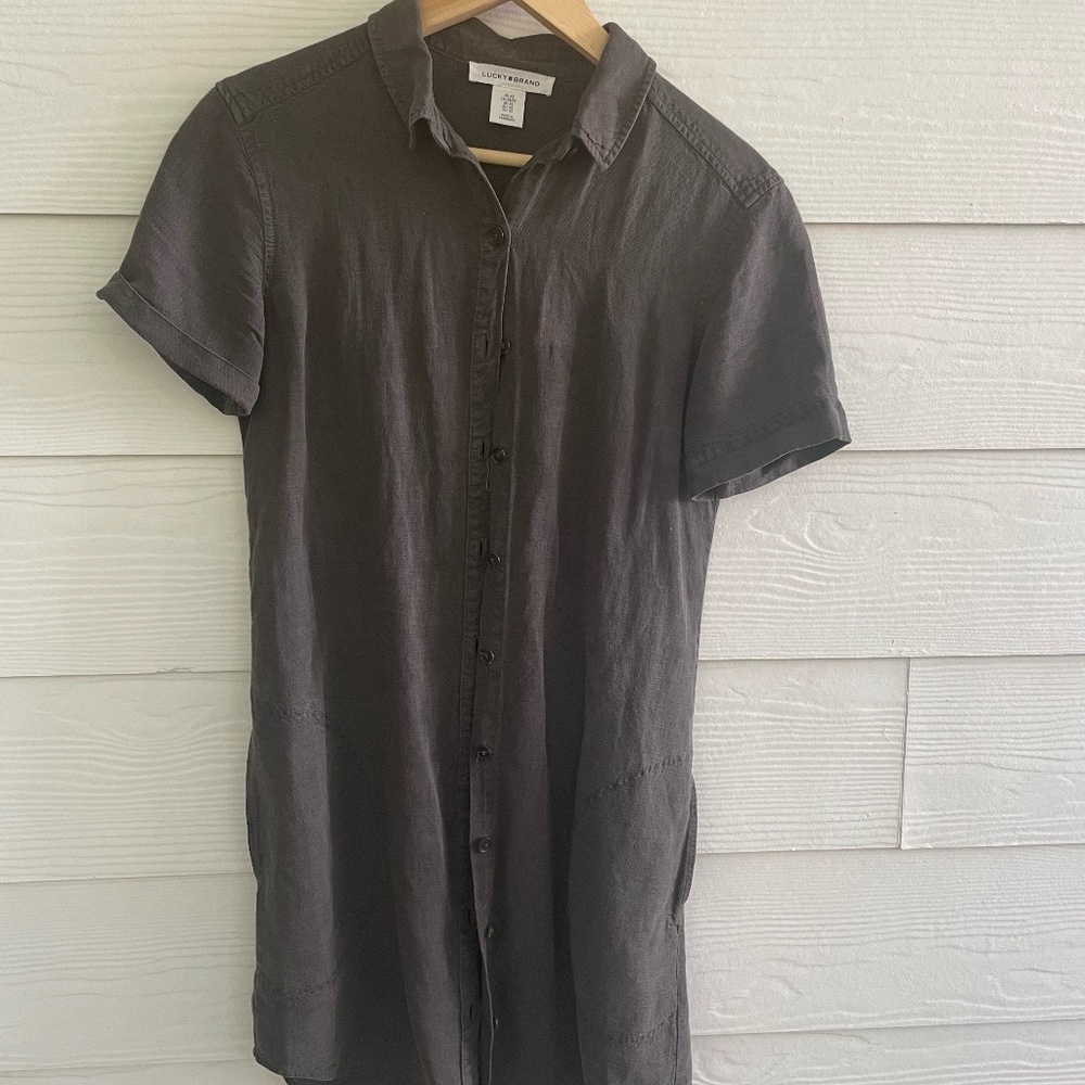 Lucky Brand charcoal gray denim dress Size XS